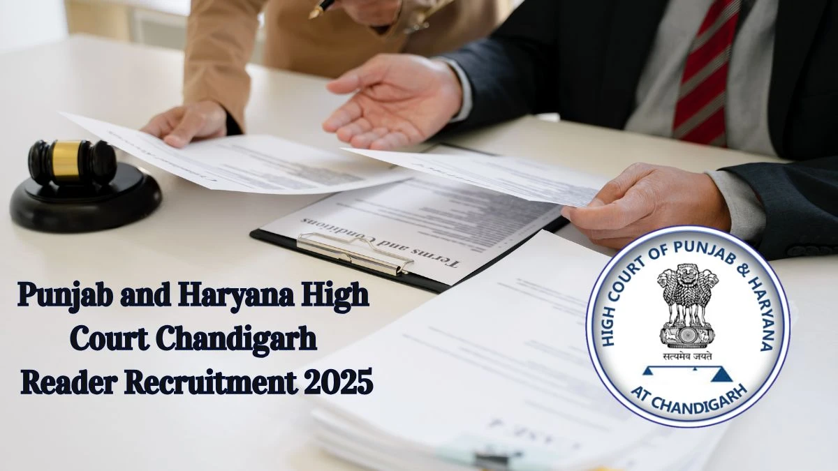 Punjab and Haryana High Court Chandigarh Reader Recruitment 2025 – 60 Posts, Online Form Out at highcourtchd.gov.in Punjab and Haryana High Court Chandigarh Reader Recruitment 2025 – 60 Posts, Online Form Out at highcourtchd.gov.in