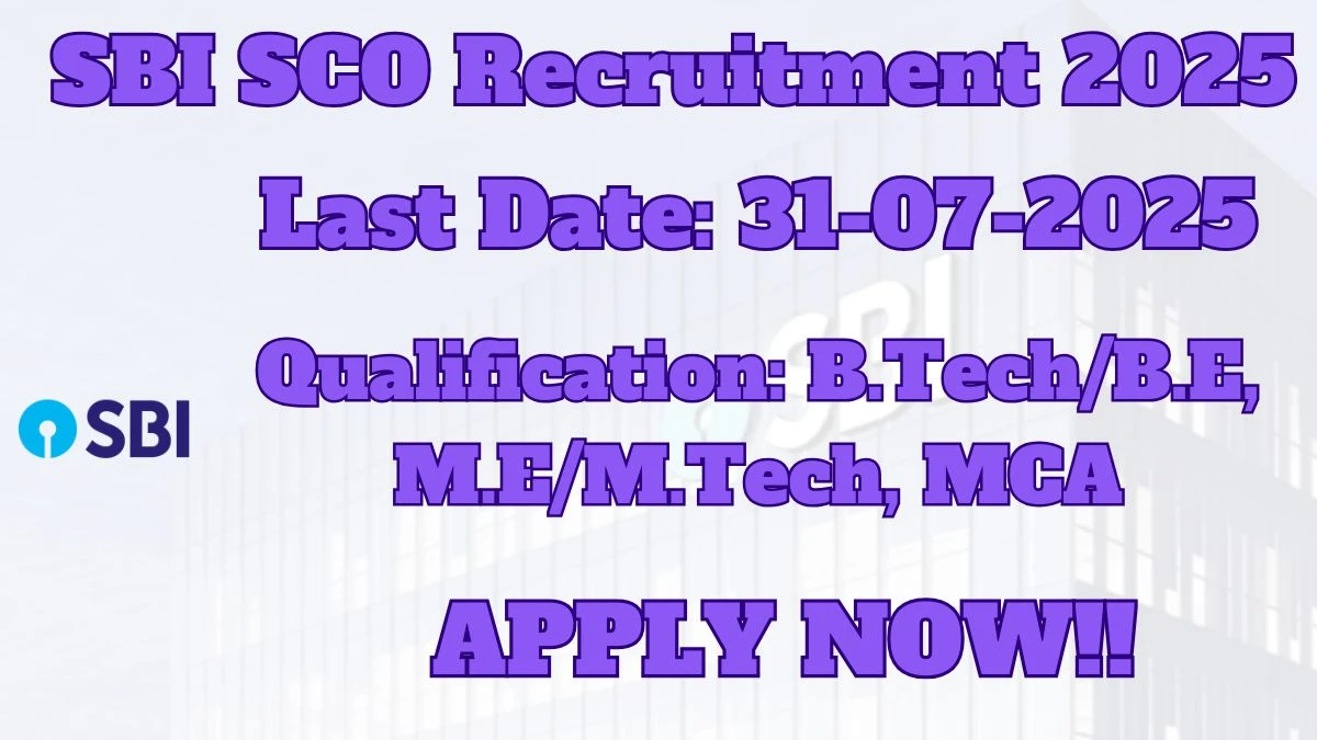 SBI SCO Recruitment 2025 – 33 Posts, Online Form Out at sbi.co.in SBI SCO Recruitment 2025 – 33 Posts, Online Form Out at sbi.co.in