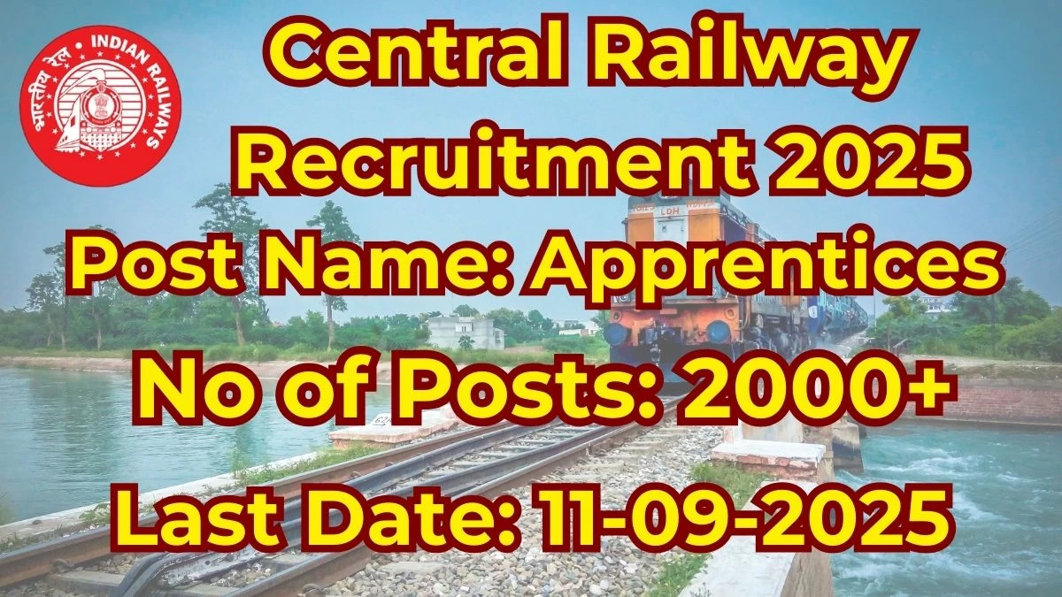 Central Railway Apprentices Recruitment 2025 – 2418 Posts, Online Form Out at rrccr.com