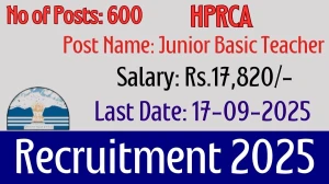 HPRCA Junior Basic Teacher Recruitment 2025 – 600 Posts, Online Form Out at hprca.hp.gov.in HPRCA Junior Basic Teacher Recruitment 2025 – 600 Posts, Online Form Out at hprca.hp.gov.in