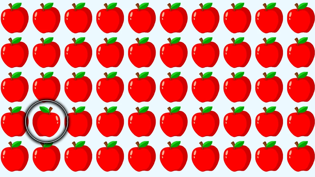 Brain Teaser: Can You Spot the Odd Apple in 5 Seconds? Brain Teaser: Can You Spot the Odd Apple in 5 Seconds?