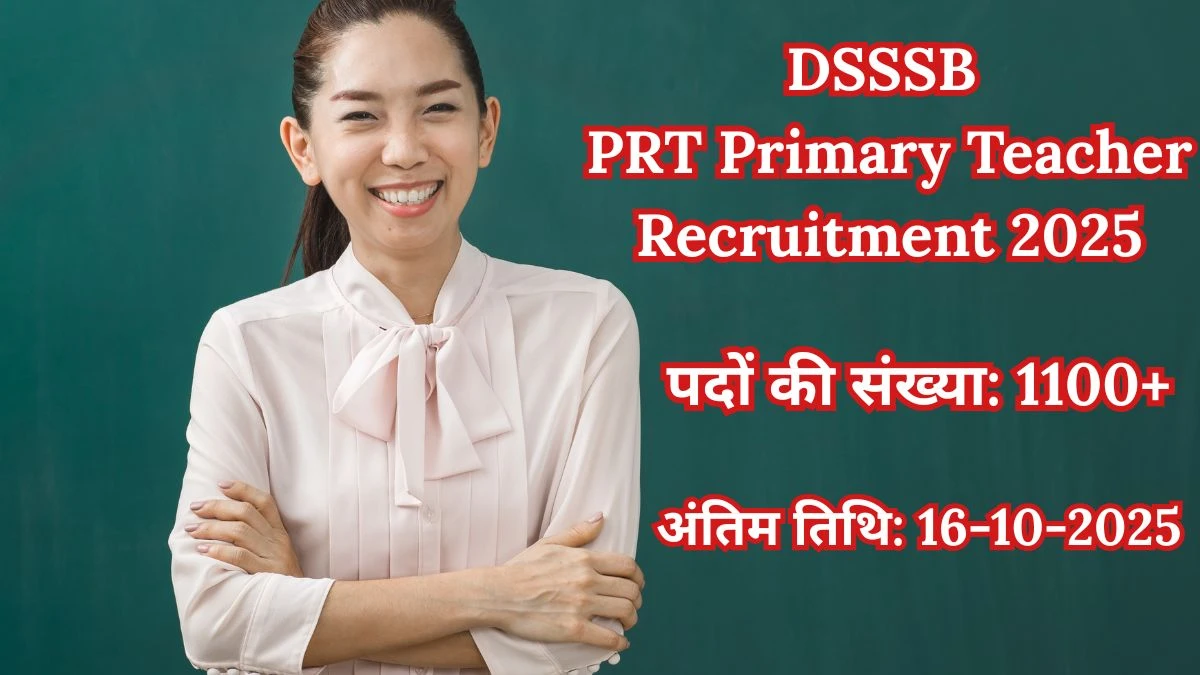 DSSSB PRT Primary Teacher Recruitment 2025 – 1180 Posts, Online Form Out at dsssb.delhi.gov.in