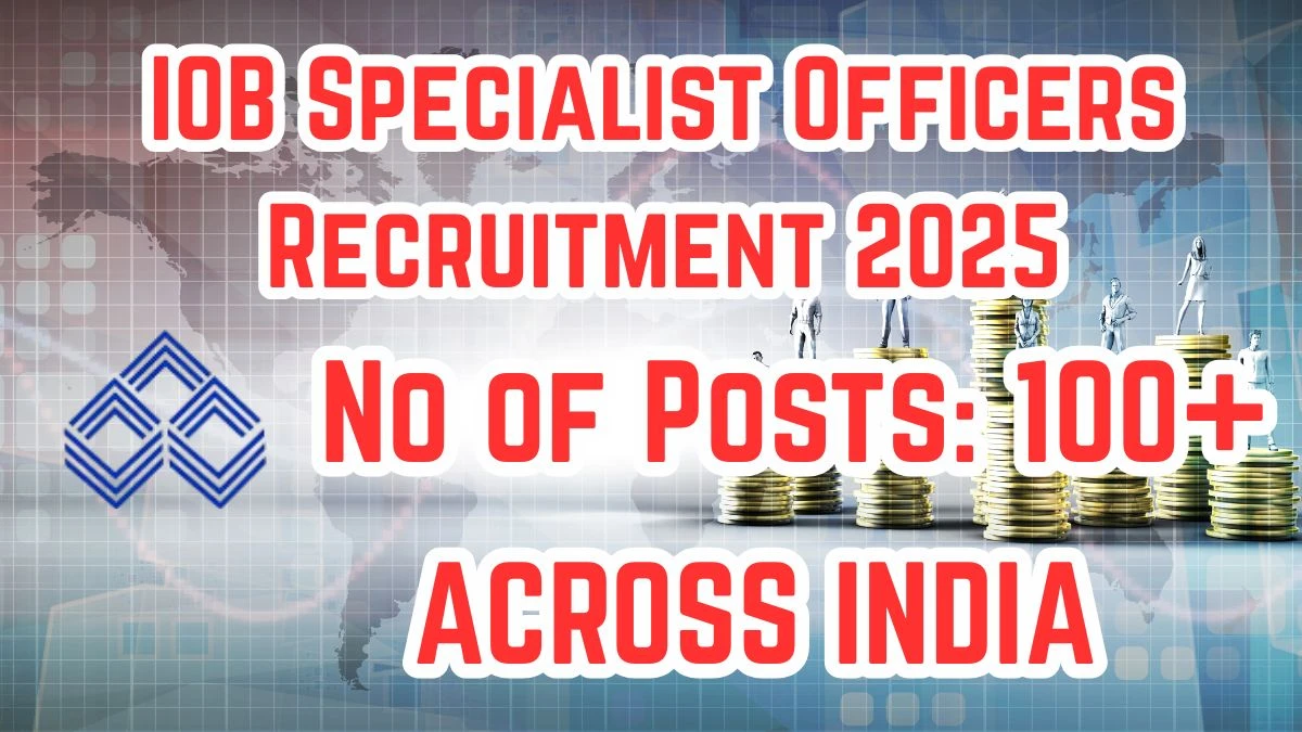 IOB Specialist Officers Recruitment 2025 – 127 Posts, Online Form Out at iob.in