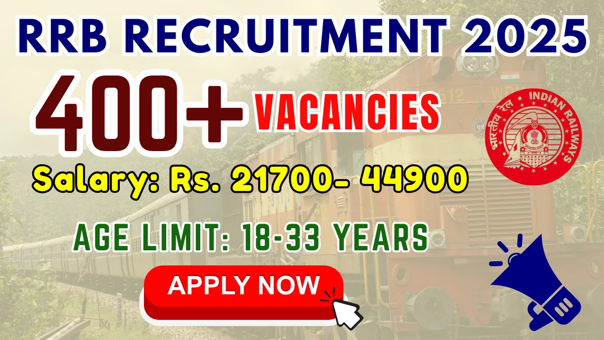 RRB Paramedical Staff Recruitment 2025 – 434 Posts, Online Form Out at rrbchennai.gov.in