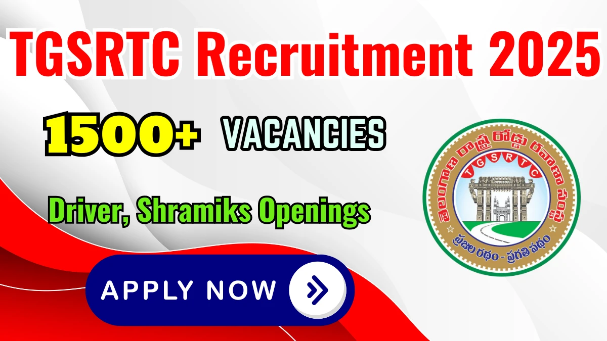 TGSRTC Driver, Shramiks Recruitment 2025 - 1743 Posts, Online Form Out at tgprb.in