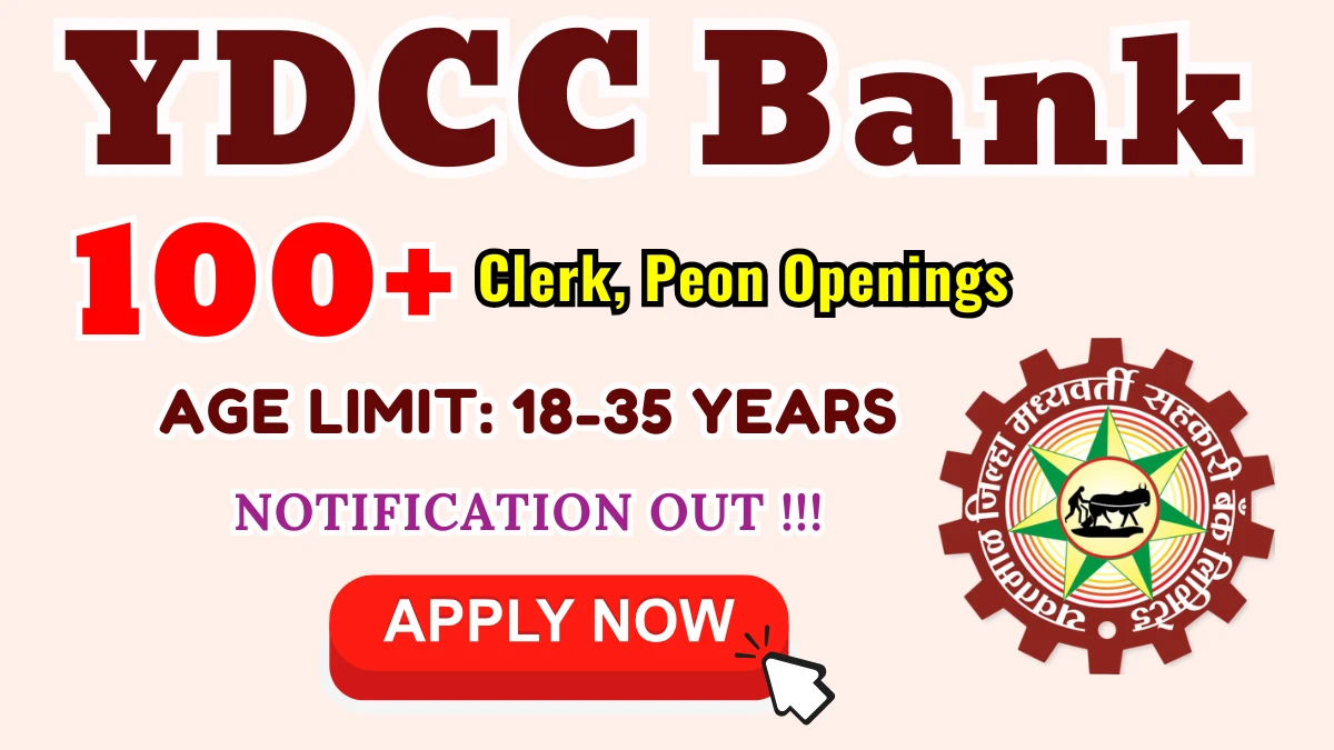 YDCC Bank Junior Clerk and Assistant Staff Recruitment 2025 - 133 Posts, Online Form Out at ydccbank.org