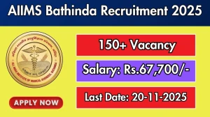 AIIMS Bathinda Senior Resident Recruitment 2025 – 153 Posts, Online Form Out at aiimsbathinda.edu.in