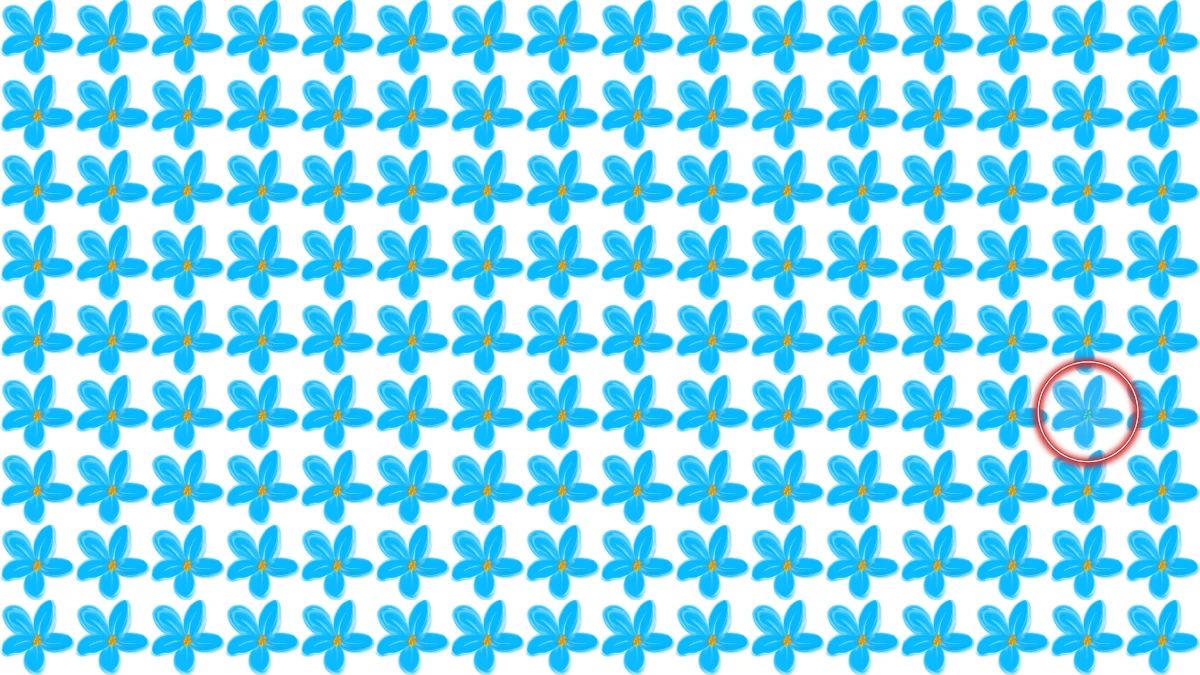 Brain Test: Only 50/50 Vision Can Spot the Odd Flower in this Image in 6 secs