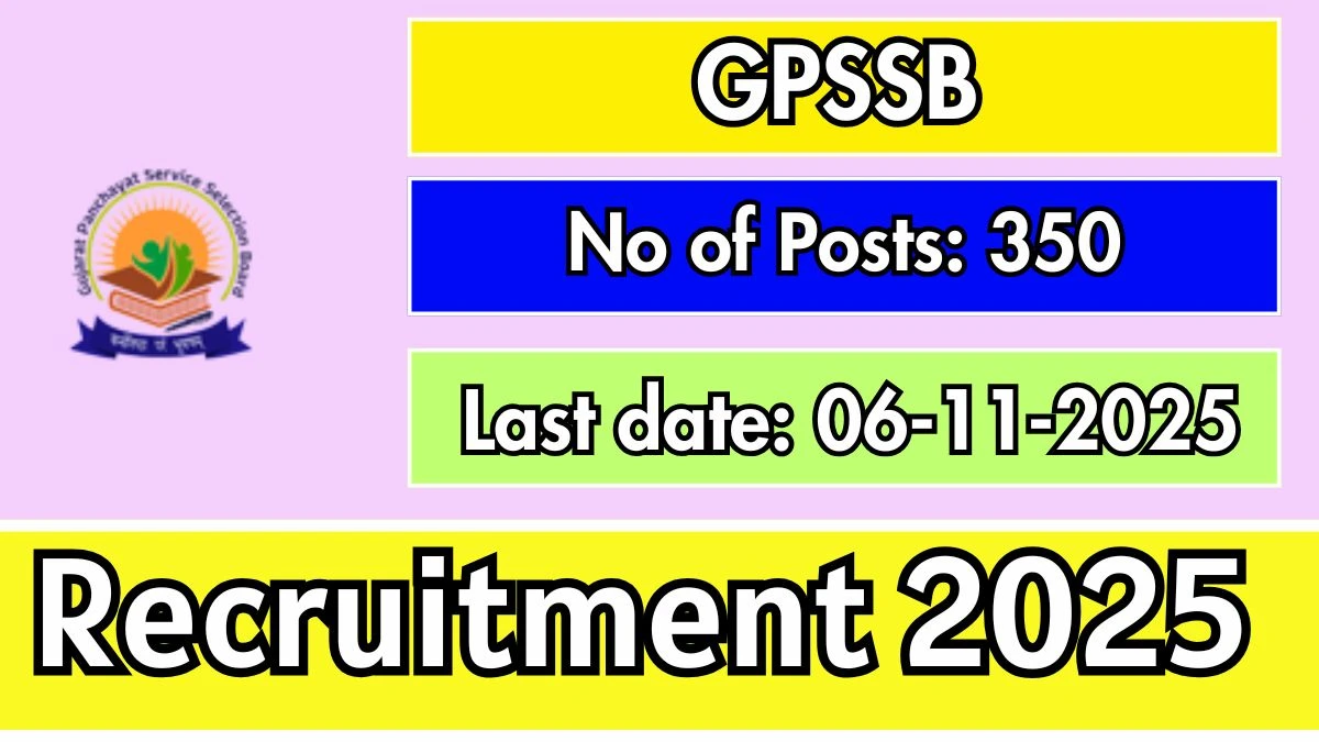 GPSSB AAE Recruitment 2025 – 350 Posts, Online Form Out at gpssb.gujarat.gov.in