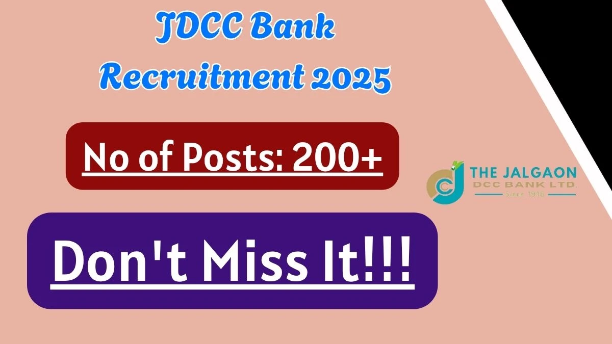JDCC Bank Clerk Recruitment 2025 – 220 Posts, Online Form Out at jdccbank.com JDCC Bank Clerk Recruitment 2025 – 220 Posts, Online Form Out at jdccbank.com