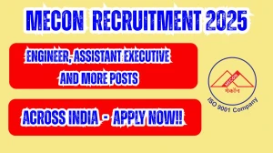 MECON Recruitment 2025 – Engineer, Assistant Executive and More Posts, Online Fo...