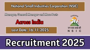 NSIC Recruitment 2025 - Manager, General Manager and More Posts, Online Form Out...
