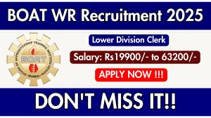 BOAT WR Lower Division Clerk Recruitment 2025 Notification PDF Out - Apply Offli...