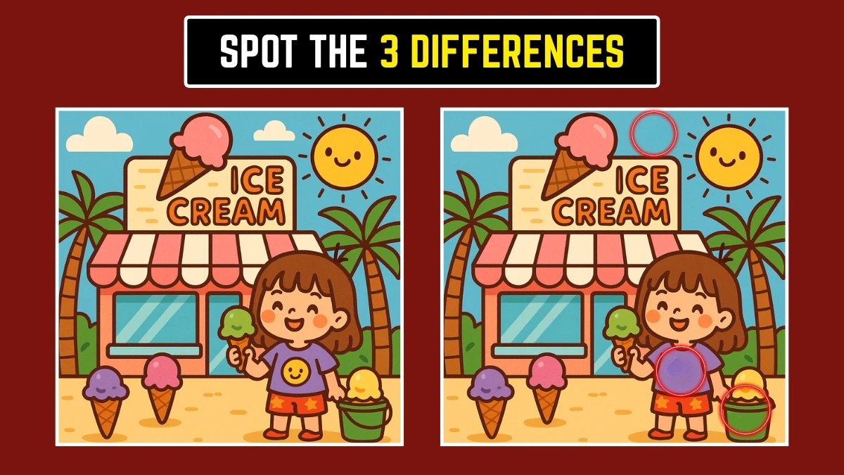 Brain Teaser: Can You Find All 3 Differences in Just 7 Seconds? Brain Teaser: Can You Find All 3 Differences in Just 7 Seconds?