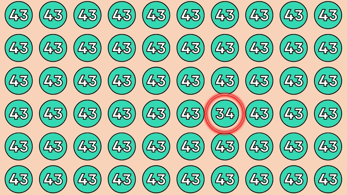 Brain Teaser: Can You Spot the Number 34 in Under 6 Seconds? Brain Teaser: Can You Spot the Number 34 in Under 6 Seconds?