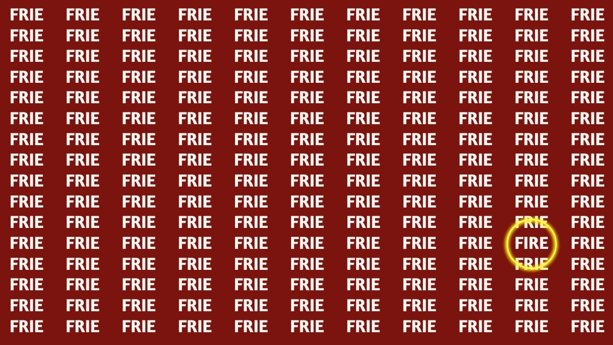 Brain Teaser: Can You Spot the Word 'Fire' in 5 Seconds?