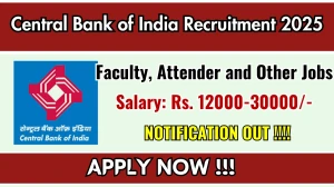 Central Bank of India Recruitment 2025 Notification PDF Out - Apply Online Facul...