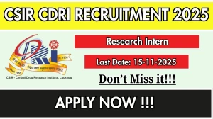 CSIR CDRI Research Intern Recruitment 2025 Notification PDF Out - Apply Online 1...