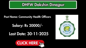 DHFW Dakshin Dinajpur Community Health Officers Recruitment 2025 Notification PD...