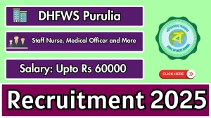 DHFWS Purulia Recruitment 2025: Apply Online for 137 Staff Nurse, Medical Office...