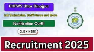 DHFWS Uttar Dinajpur Recruitment 2025 Notification PDF Out - Apply Online 107 La...