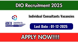 DIO Individual Consultants Recruitment 2025 Notification PDF Out - Apply Online ...