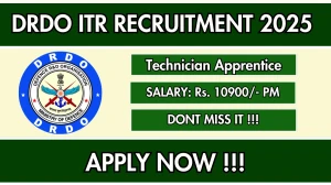 DRDO ITR Technician Apprentice Recruitment 2025 Out - Walk in 02 Posts