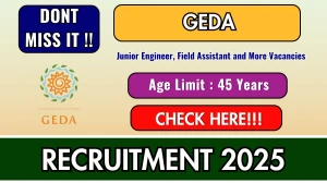 GEDA Recruitment 2025 Notification PDF Out - Apply Offline 11 Junior Engineer, F...