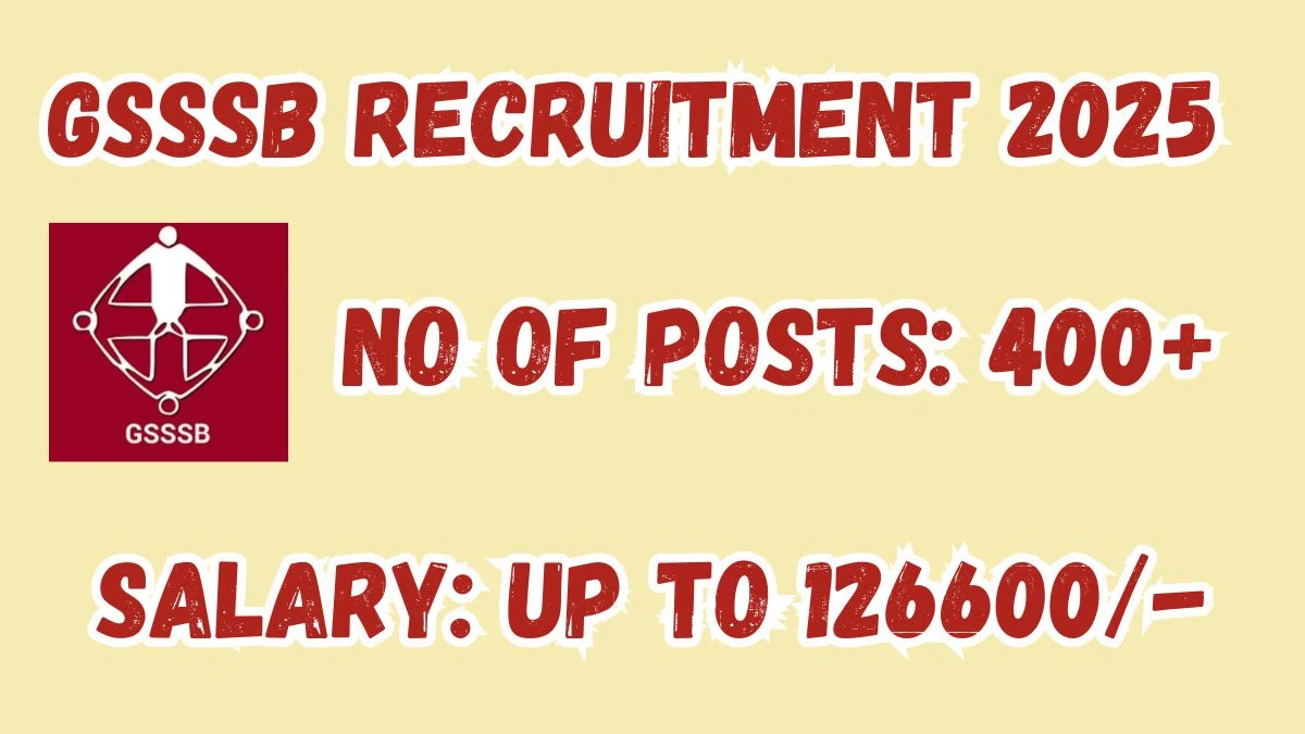 GSSSB Accountant, Sub Accountant/Sub Auditor and Other Recruitment 2025 Notification PDF Out - Apply Online 426 Posts