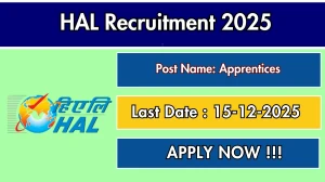 HAL Apprentices Recruitment 2025 Notification PDF Out - Apply Offline