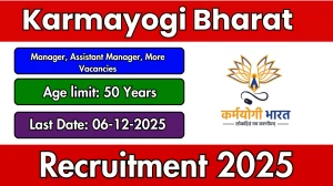 Karmayogi Bharat Recruitment 2025 Notification PDF Out - Apply Online 08 Manager...