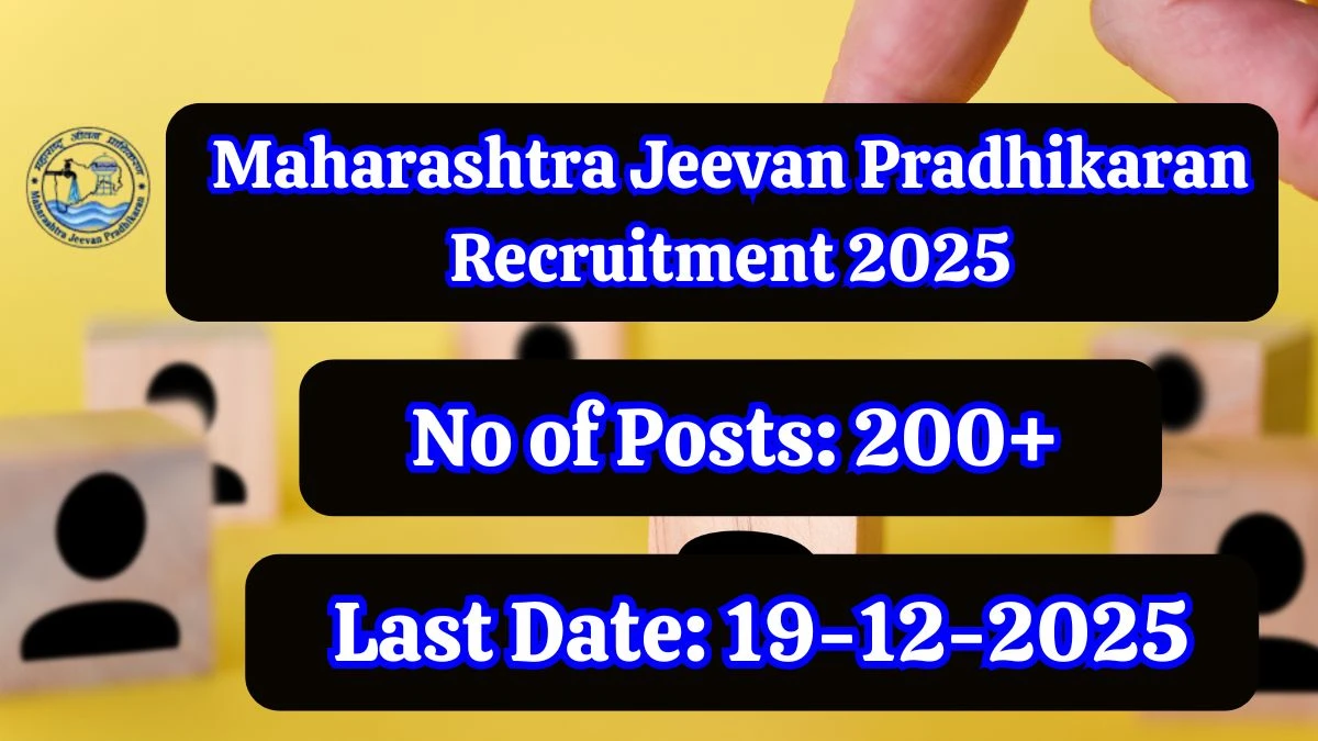 Maharashtra Jeevan Pradhikaran Recruitment 2025 Out, Apply Online 290 Vacancy