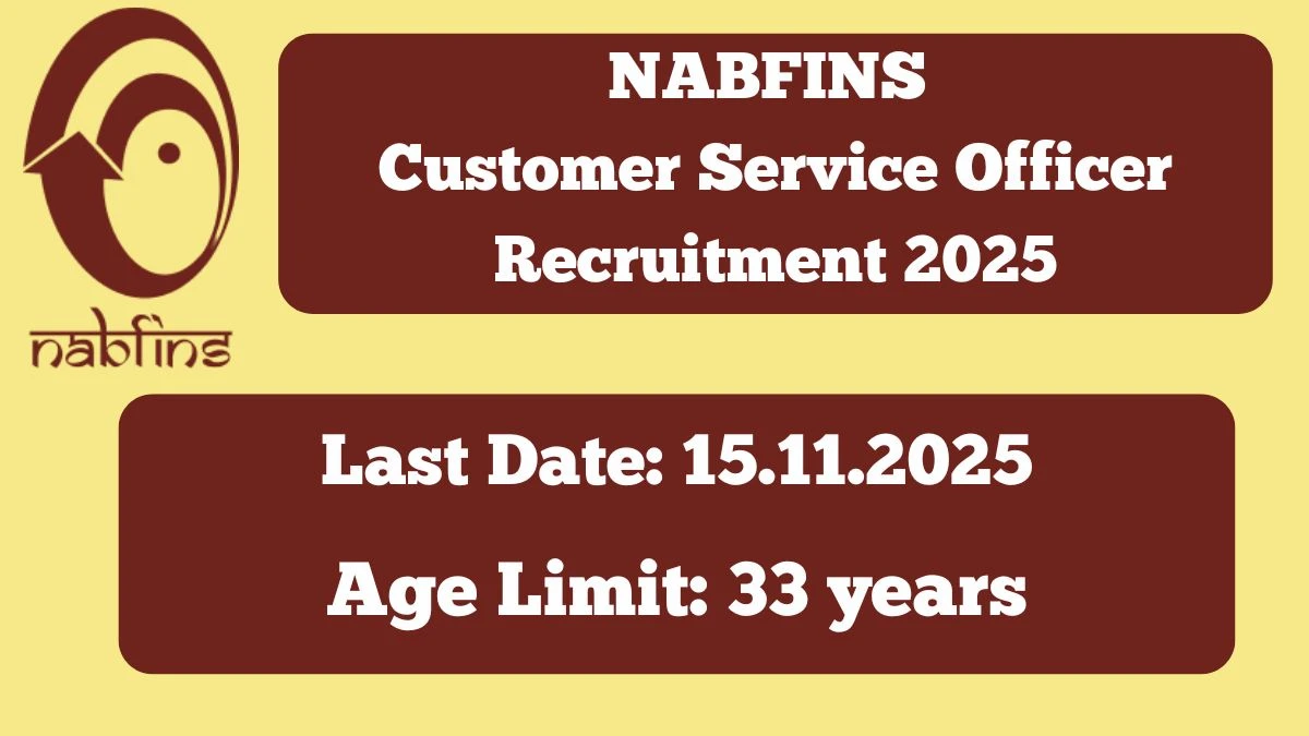 NABFINS Customer Service Officer Recruitment 2025 Out - Apply Online
