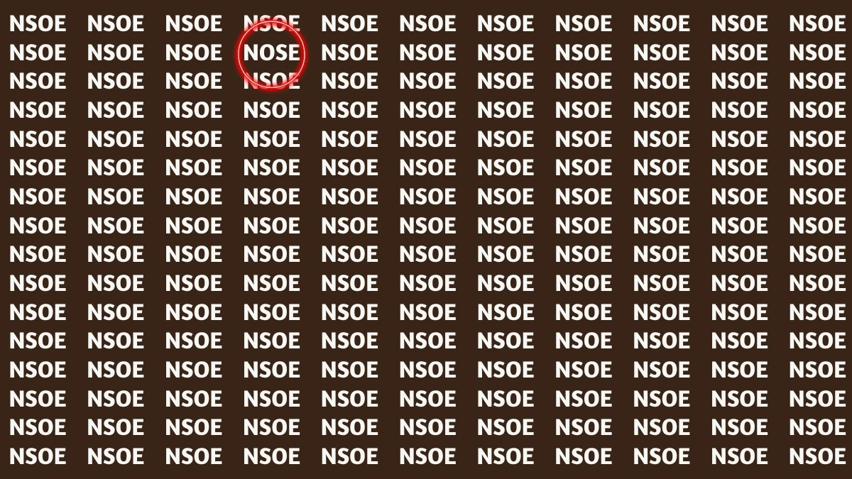 Optical Illusion: Challenge Yourself to Find the Word NOSE in 5 Seconds Optical Illusion: Challenge Yourself to Find the Word NOSE in 5 Seconds