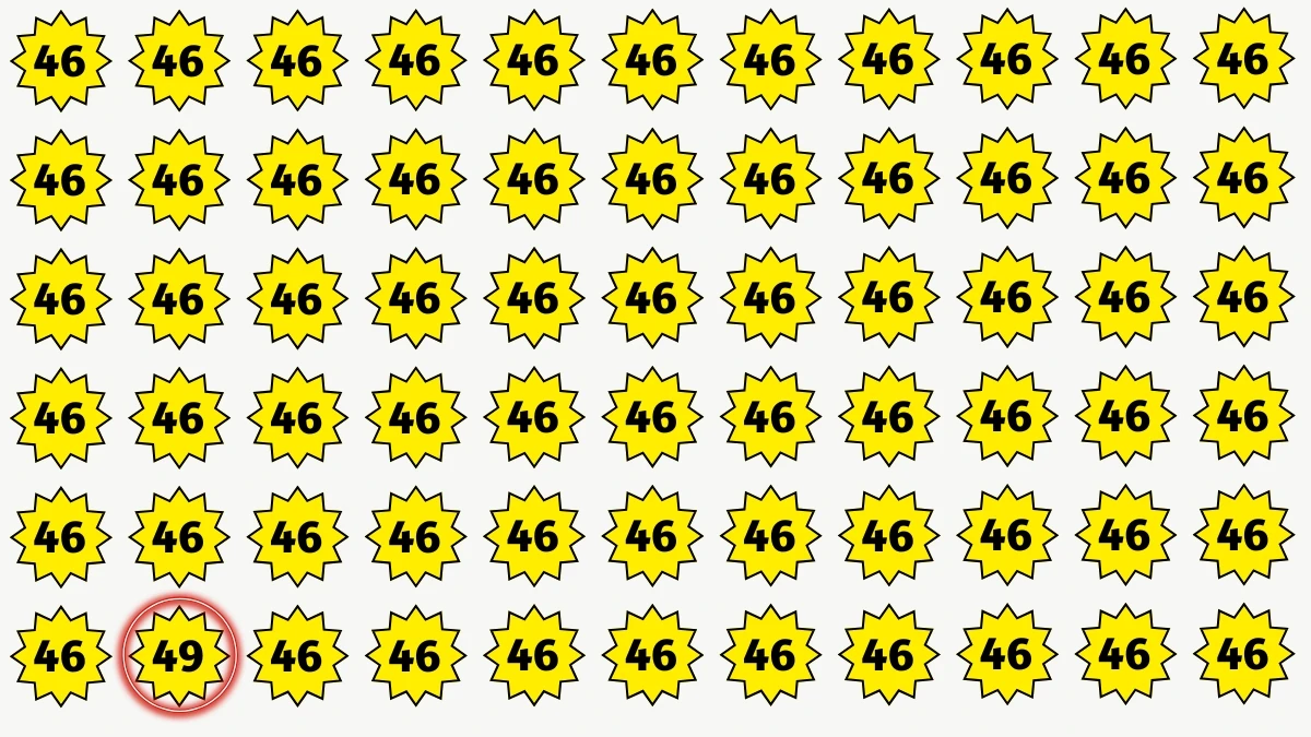 Optical Illusion: Only People with Sharp Vision Can Spot the Hidden Number 49 Among 46 in Just 6 Seconds