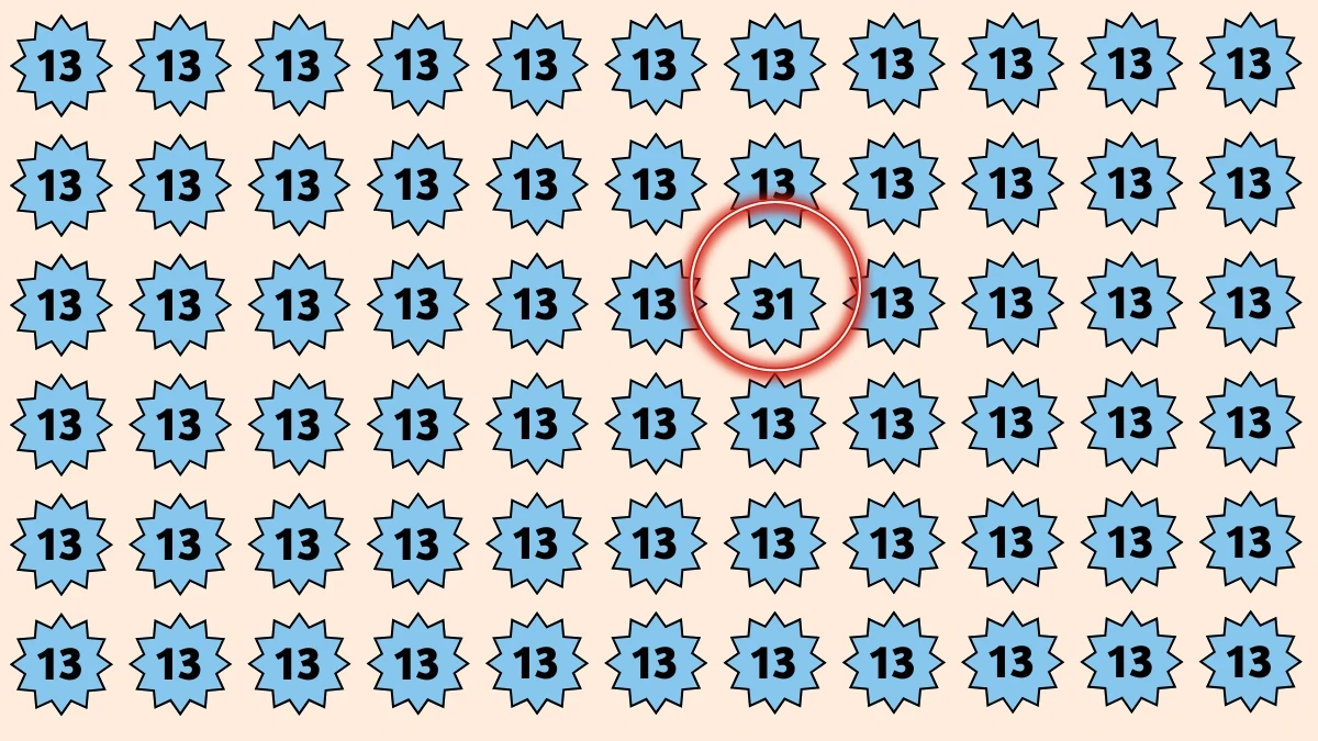 Optical Illusion: Only Sharp Eyes Can Find the Number 31 Fast!