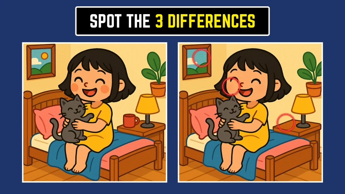 Optical Illusion: Test Your Eagle Eyes and Spot the 3 Differences in 7 Seconds