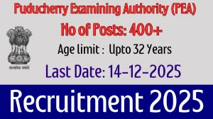 PEA Upper Division Clerk, Agriculture Officer and Other Recruitment 2025 Notific...