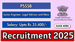 PSSSB Recruitment 2025 Notification PDF Out - Apply Online 34 Junior Engineer, L...
