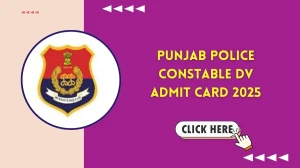 Punjab Police Constable DV Admit Card 2025 Out: Download Document Verification H...