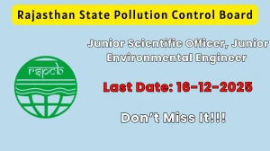 RSPCB Recruitment 2025 Notification PDF Out - Apply Online 100 Junior Scientific...