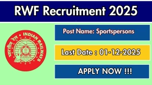 RWF Sportspersons Recruitment 2025 Notification PDF Out - Apply Offline 05 Posts