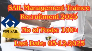 SAIL Management Trainee Recruitment 2025 Short Notification Out - Apply Online 1...