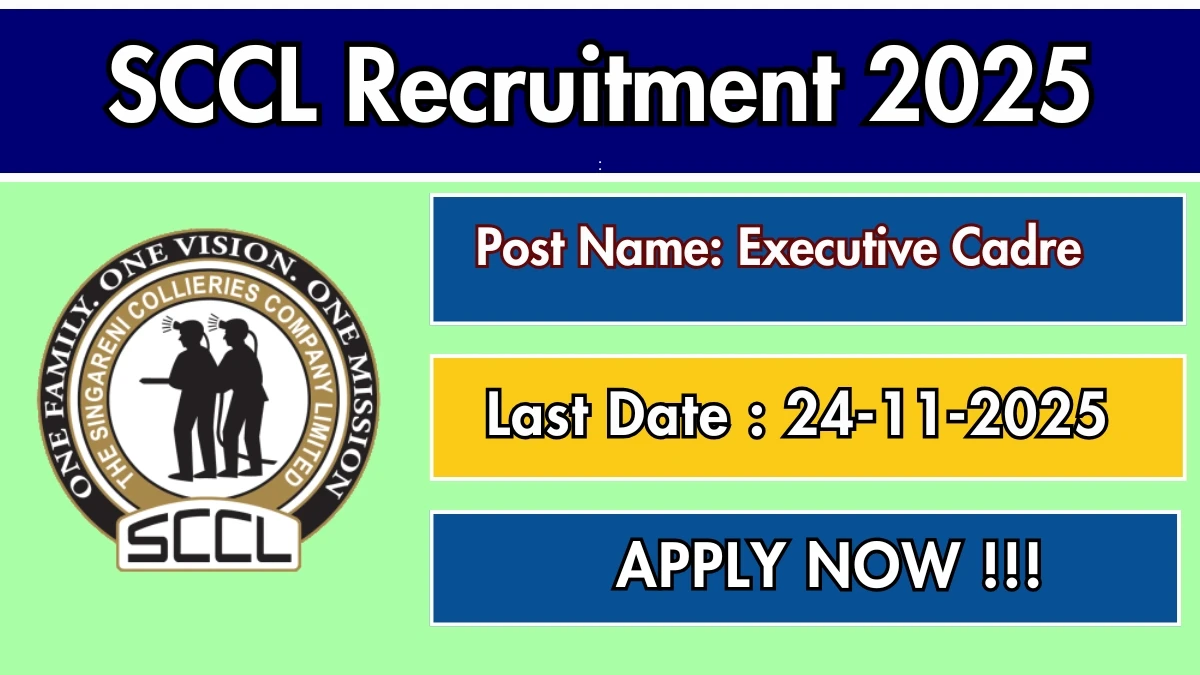 SCCL Executive Cadre Recruitment 2025 Notification PDF Out - Apply Online 82 Posts