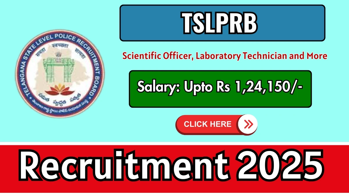 TSLPRB Scientific Officer, Laboratory Technician and More Recruitment 2025 Notification PDF Out - Apply Online 60 Posts