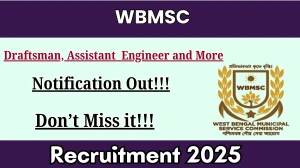 WBMSC Recruitment 2025: Apply Online for 03 Draftsman, Assistant Engineer and More Posts | Last Date, Eligibility, Salary