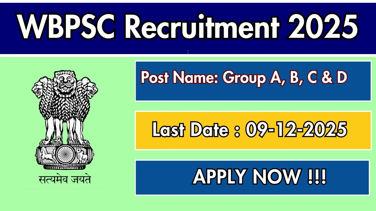 WBPSCGroup A B C  DRecruitment 2025 Notification PDF Out  Apply Online