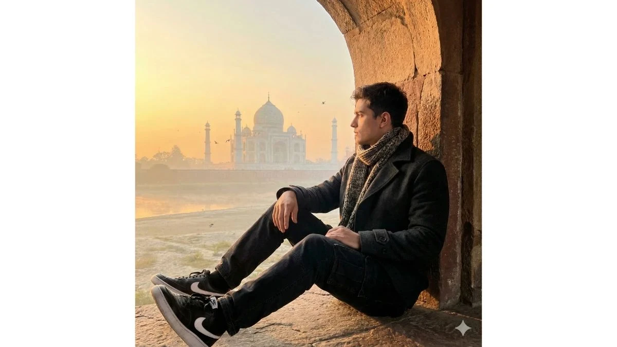 Viral New Google Gemini AI Prompts for Men to Craft Ultra-Realistic Golden Hour Taj Mahal Portraits