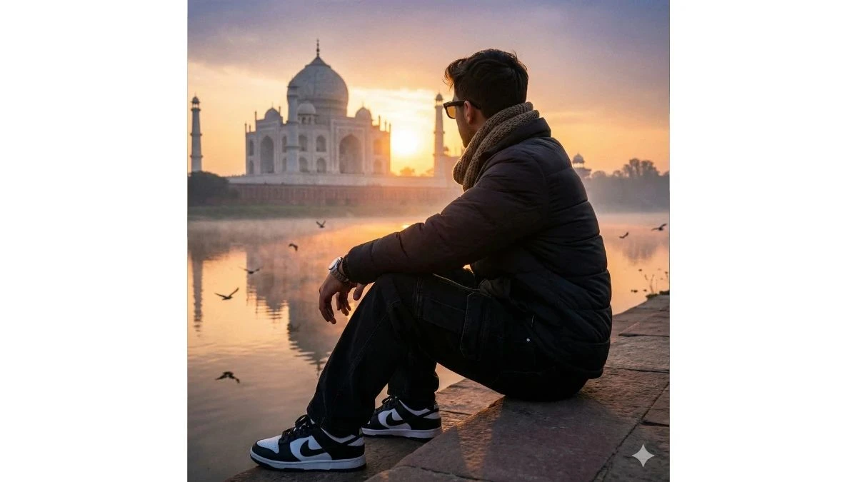 Viral New Google Gemini AI Prompts for Men to Craft Ultra-Realistic Golden Hour Taj Mahal Portraits