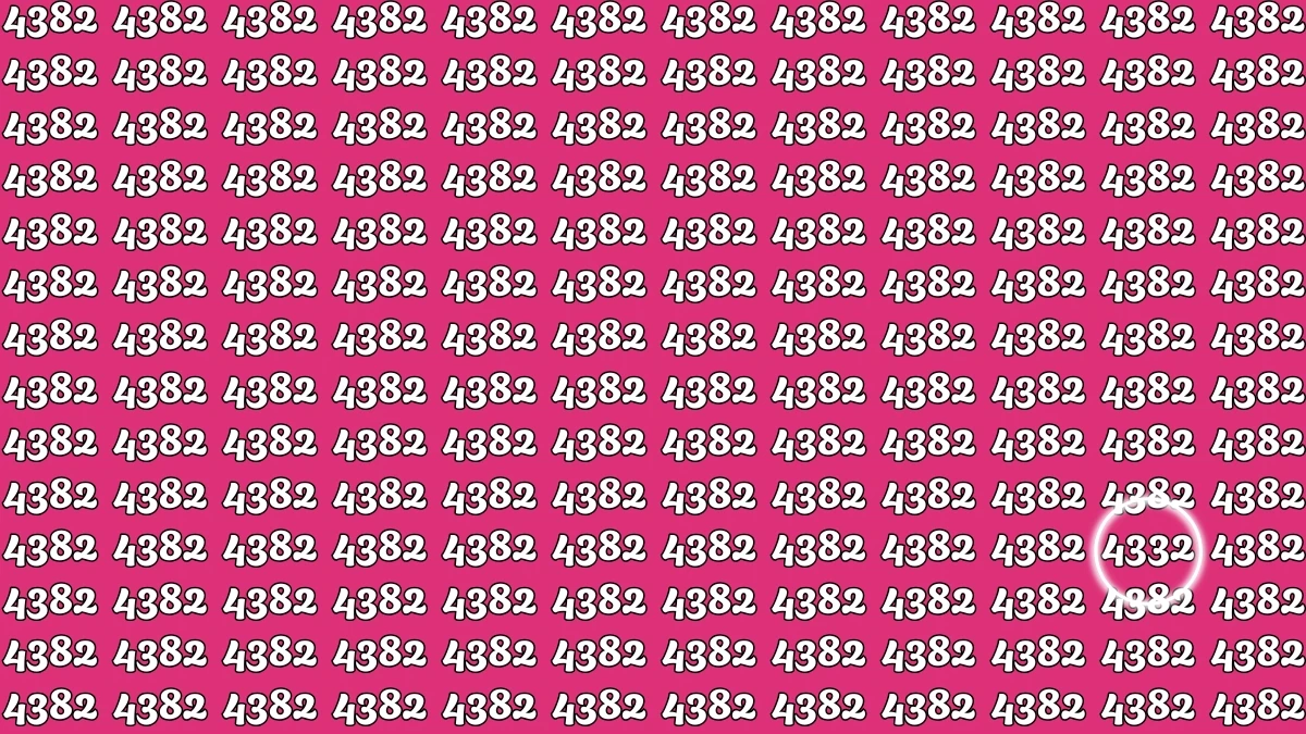 Brain Teaser: Spot the Number '4332' Before Time Runs Out!